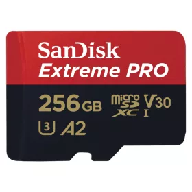   SanDisk Extreme Pro microSDXC kártya 256GB 200/140 MB/s A2 C10 V30 UHS-I U3 (00214505)