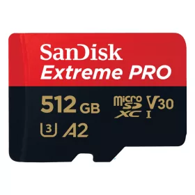   SanDisk Extreme Pro microSDXC kártya 512GB 200/140 MB/s A2 C10 V30 UHS-I U3 (00214507)