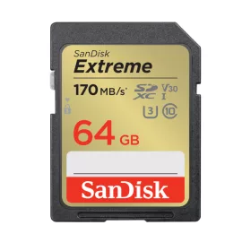   SanDisk Extreme SDXC kártya 64GB 170/80 MB/s UHS-I U3 V30 (00121579)