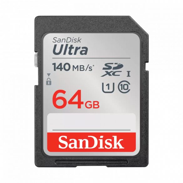 SanDisk SDXC ultra kártya 64GB 140MB/s CL10 UHS-I (215415)