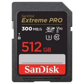   SanDisk Extreme Pro SDXC kártya 512GB 300/300 MB/s UHS-II V90 (00226810)