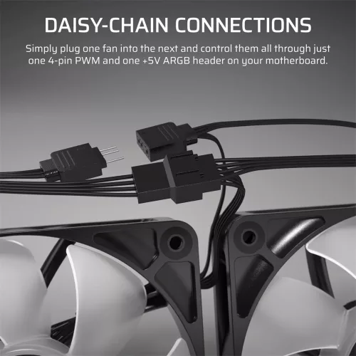 Corsair RS140 ARGB – 140mm PWM ventilátor – fekete