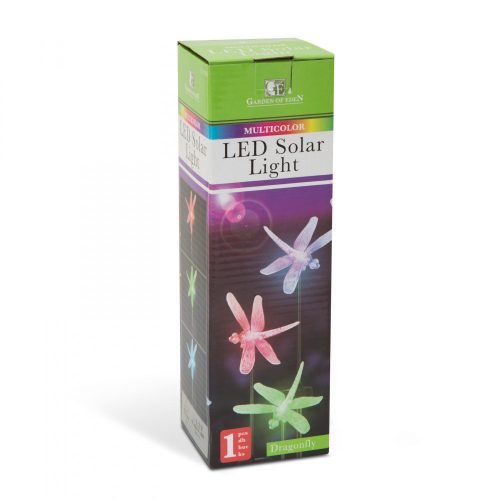Garden of Eden RGB LED-es kültéri szolárlámpa - Szitakötő - 43 cm (11393B)