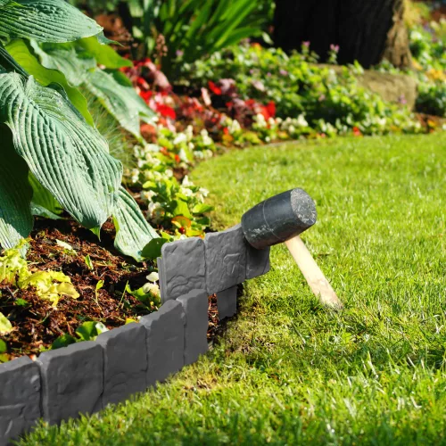 Garden of Eden Virágágyás szegély/gyepszegély (sorolható) - műanyag - 25x22,5 cm - 4 db, csomag (11468E)