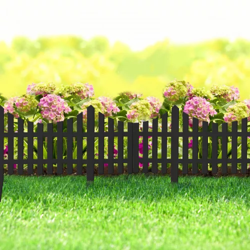 Garden of Eden Virágágyás szegély, kerítés - 60x23 cm - fekete (11468J)