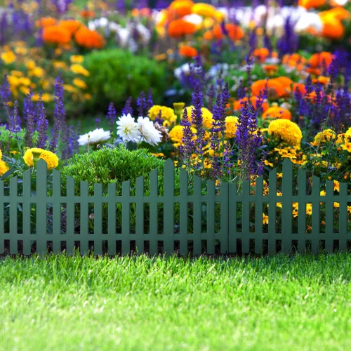 Garden of Eden Virágágyás szegély, kerítés - 60x23 cm - zöld (11468K)