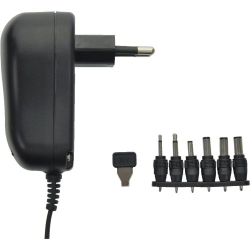 Uniross univerzális adapter 3- 12V, 6 féle csatlakozó, 1500mA, 18W, EU