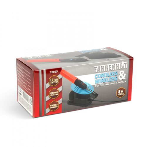 Fahrenheit Akkumulátoros forrasztópáka állomás - vezeték nélküli töltéssel, tisztítószivaccsal (28025)