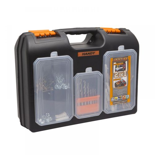 2 az 1-ben műanyag fúró + alkatrész tároló táska (10958)
