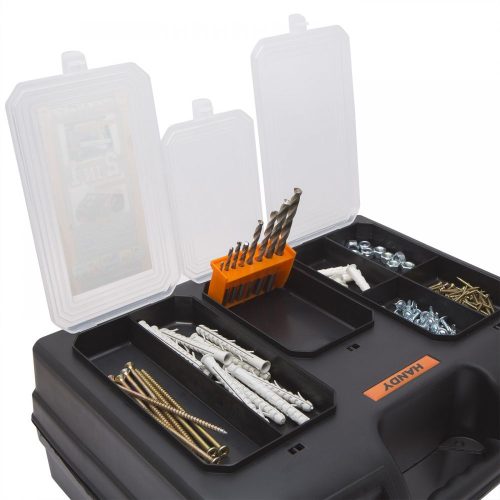 2 az 1-ben műanyag fúró + alkatrész tároló táska (10958)