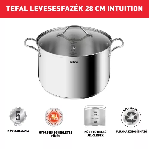 Tefal B8644474 Intuition lábas + fedő 20 cm