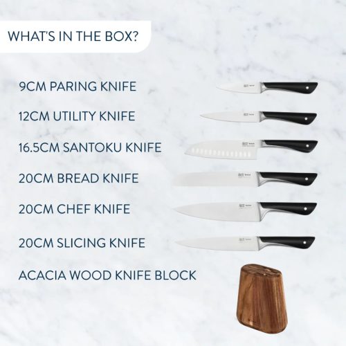 Tefal K267S656 Jamie Oliver 6 késes készlet akác tartóban