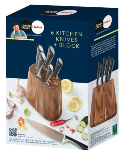 Tefal K267S656 Jamie Oliver 6 késes készlet akác tartóban