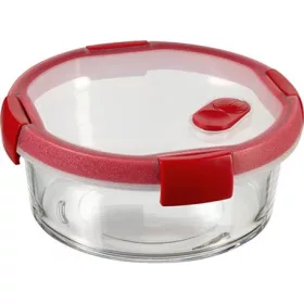 Curver 235709 ételtartó, kerek, üveg, 0,6l, piros