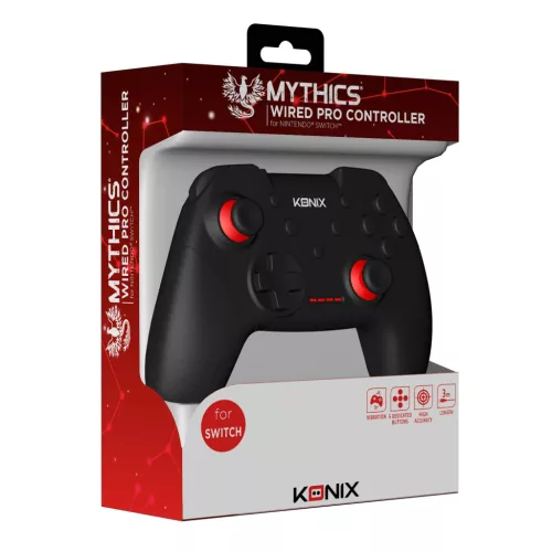 Mythics Nintendo Switch/PC fekete vezetékes kontroller