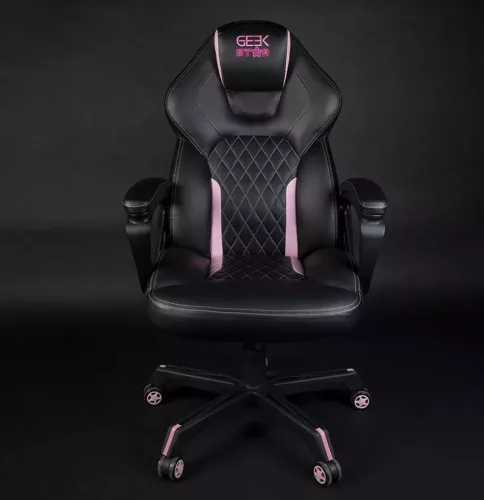 Konix Geek Star Onyx fekete-rózsaszín gamer szék