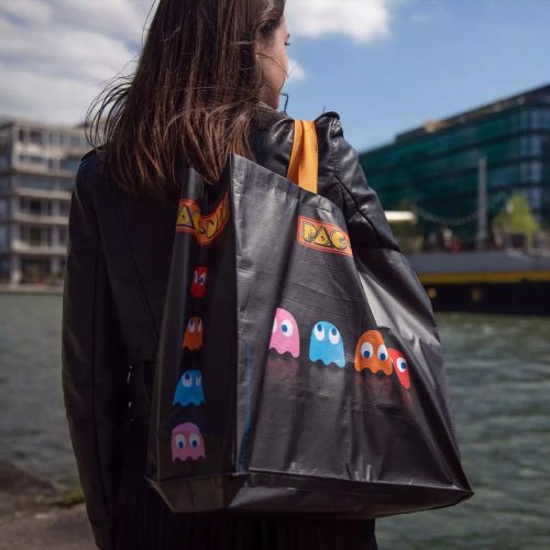 Konix Pac-Man fekete Bevásárló táska