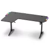 Spirit of Gamer Gamer Asztal - Headquarter 600 L (MDF lap, fém lábak, fekete, RGB LED háttérvilágítás, 160 x 60 x 75cm)