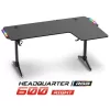 Spirit of Gamer Gamer Asztal - Headquarter 600 R (MDF lap, fém lábak, fekete, RGB LED háttérvilágítás, 160 x 60 x 75cm)