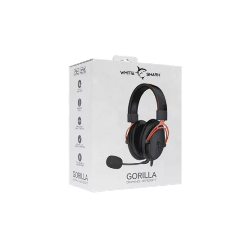 White Shark GH-2341B/R GORILLA  gamer fejhallgató mikrofonnal - fekete/piros