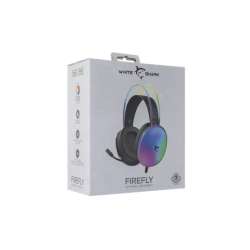White Shark GH-2342-B FIREFLY gamer fejhallgató mikrofonnal - fekete
