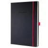 Sigel CO660 jegyzetfüzet, exkluzív, a4, kockás, 97lap, keményfedeles, fekete-piros