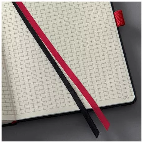 Sigel CO660 jegyzetfüzet, exkluzív, a4, kockás, 97lap, keményfedeles, fekete-piros