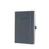 Sigel CO658 jegyzetfüzet, exkluzív, a5, kockás, 97lap, keményfedeles, sötétszürke