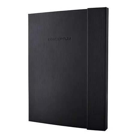 Sigel CO141 jegyzetfüzet, exkluzív, a4+, kockás, 97lap, mágneses záródású, keményfedeles, fekete