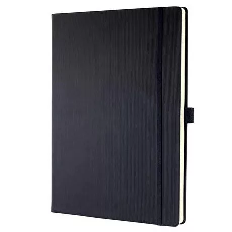 Sigel CO112 jegyzetfüzet, exkluzív, a4, vonalas, 97lap, keményfedeles, fekete