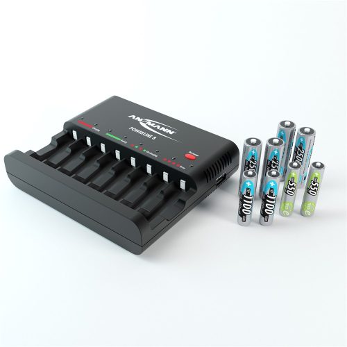 ANSMANN akkumulátortöltő 8xAA / AAA NiMH akku töltéséhez és kisütéséhez - 8-utas, USB, csepptöltés