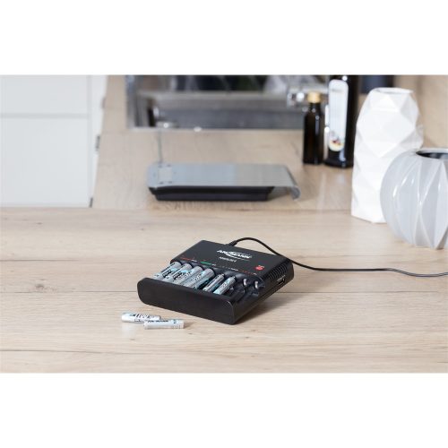 ANSMANN akkumulátortöltő 8xAA / AAA NiMH akku töltéséhez és kisütéséhez - 8-utas, USB, csepptöltés