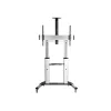 Equip TV állvány - 650605 (60"-100" álló, dönthető, állítható magasság, gurulós, Max.:100kg, fekete/ezüst)