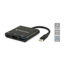   Conceptronic Notebook Dokkoló - DONN01B (Bemenet: USB-C, Kimenet: HDMI+USB-C PD:60W+USB-A 3.0, fekete)