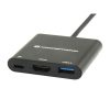 Conceptronic Notebook Dokkoló - DONN01B (Bemenet: USB-C, Kimenet: HDMI+USB-C PD:60W+USB-A 3.0, fekete)