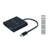 Conceptronic Notebook Dokkoló - DONN09B (Bemenet: USB-C, Kimenet: HDMI+VGA+USB-A+AUX, fekete)