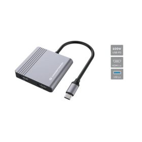   Conceptronic Notebook Dokkoló - DONN13G (Bemenet: USB-C, Kimenet: 2xHDMI+USB-C PD:100W+USB-A, ezüst)