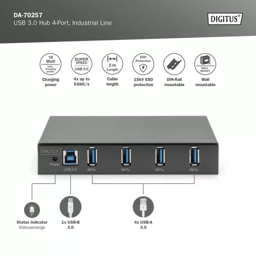Digitus DA-70257 USB 3.0 Hub 4-Port