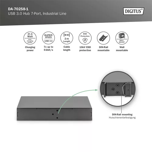Digitus DA-70258 USB 3.0 Hub 7-Port