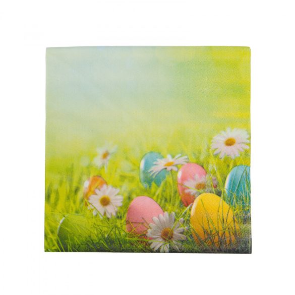 Húsvéti szalvéta - tojás és virág - 33 x 33 cm - 3 rétegű - 20 db / csomag (57922)