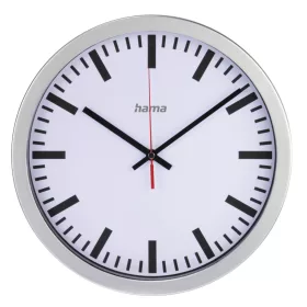   Hama DCF vasútállomás típusú rádióvezérelt falióra - ezüst (00136244)