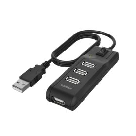Hama USB 2.0 HUB 1:4 kapcsolható - fekete (00200118)