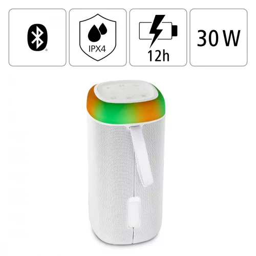 Hama Bluetooth hangszóró Shine 2.0 30W RGB LED fehér (188229)