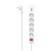 Hama 5 aljzatos, kapcsolható hálózati elosztó USB-A és USB-C-vel PD-QC 1.4m - fehér (223186)