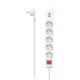   Hama 5 aljzatos, kapcsolható hálózati elosztó USB-A és USB-C-vel PD-QC 1.4m - fehér (223186)