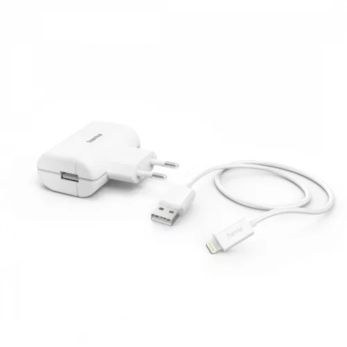 Hama Fic hálózati töltő szett + Lightning USB adatkábel 2,4A 12W (201619)