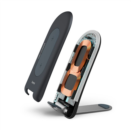 Hama 00201689 vezeték nélküli mobiltelefon qi "qi-fc15s", antracit