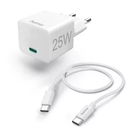   Hama hálózati töltő USB-C Mini PD 25W + 1m kábel - fehér (00201624)