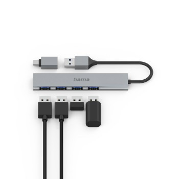 Hama FIC USB GEN1 HUB 4 PORT 5Gb/s és USB Type-C OTG (200141)
