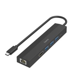   Hama 6in1 USB-C dokkoló adapter V2 (USB-A, HDMI, LAN, USB-C PD) (00200144)